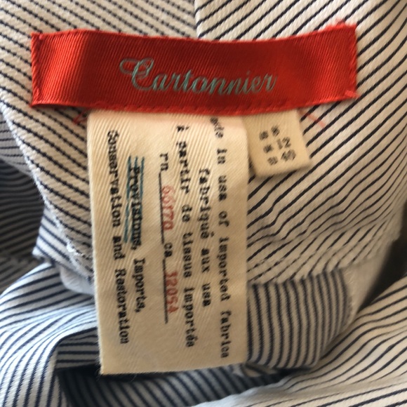 Anthropologie Designer Pants White w/Blue pinstripes EUC - Picture 5 of 7